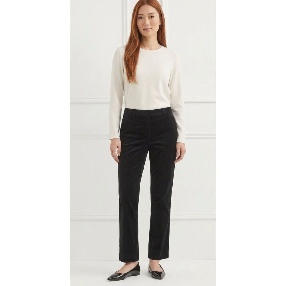 LOFT Curvy The Riviera Slim Velvet Velour Ankle Pants Women's Size 6 Petite